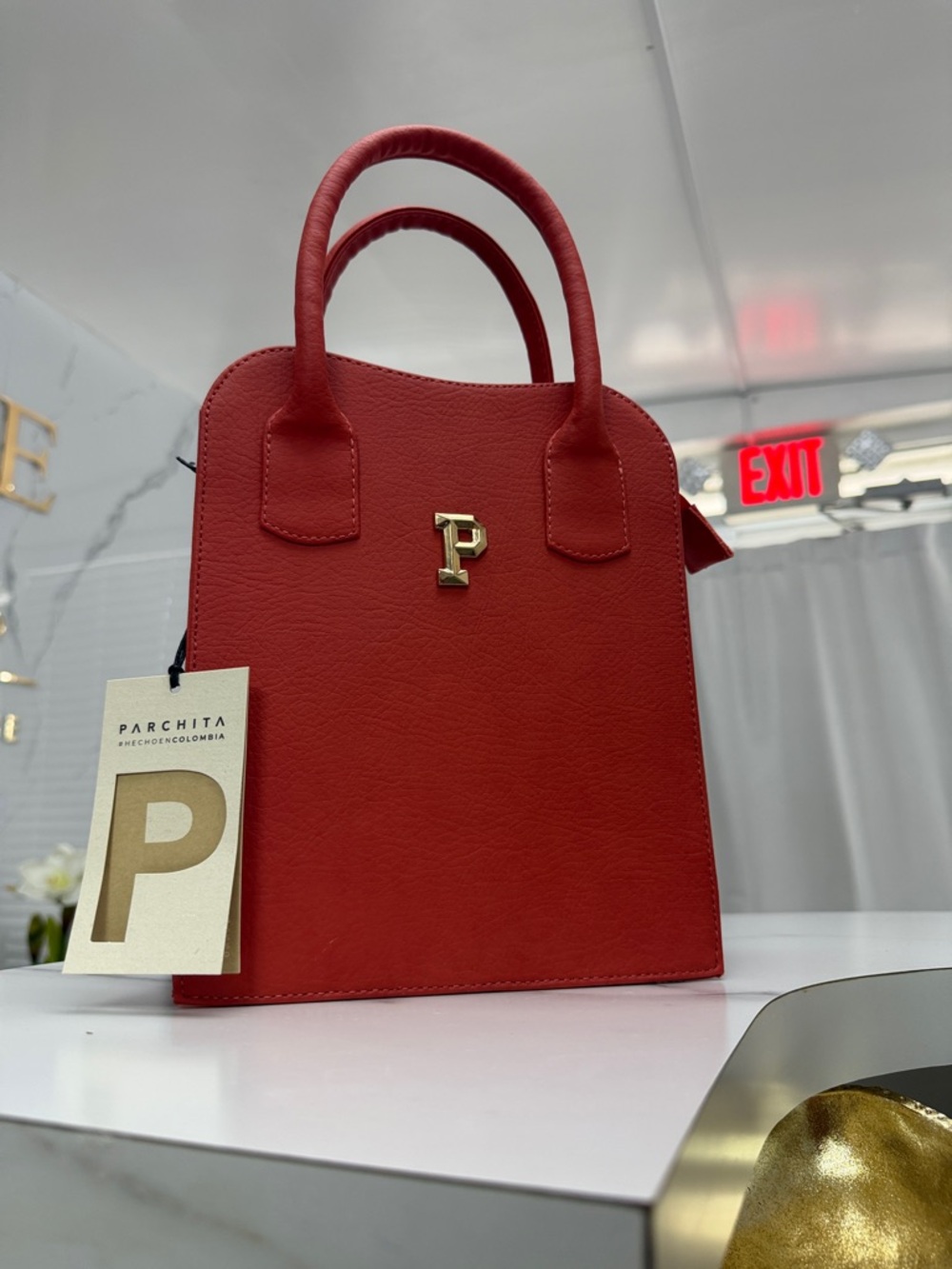 Red Mini Top-Handle Satchel